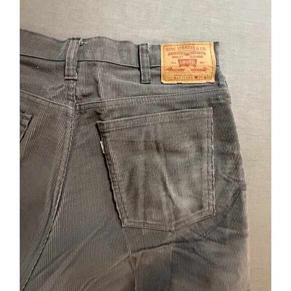 Levi Strauss & CO. 517 1555 Corduroy Jeans Mens 34 Gray Pocketed Men 34X28 USA - Picture 4 of 11